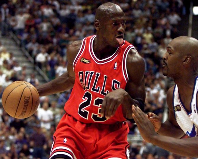 Chicago Bulls guard Michael Jordan