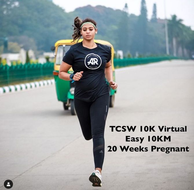 Ankita Gaur runs the TCS World 10K Bengaluru 2020 race.