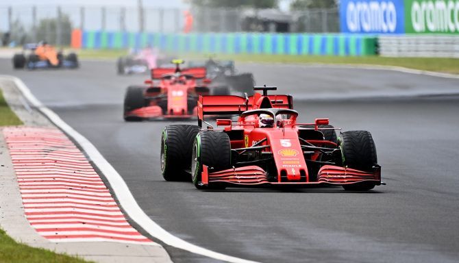 Ferrari's Sebastian Vettel in action during the race 