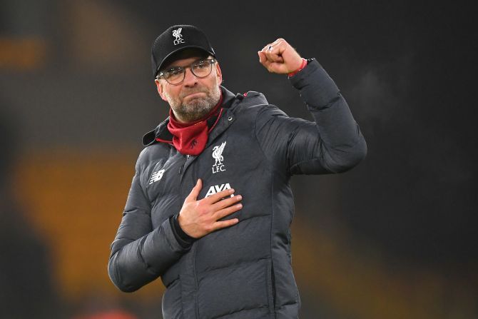 Juergen Klopp and his Liverpool team celebrated at a hotel on Merseyside