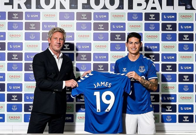 James Rodriguez introduced as an Everton player