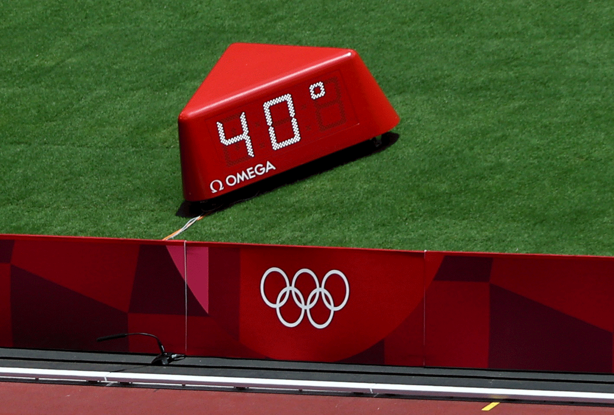 The temperature recorded in the Olympic Stadium on Sunday, August 1. A study last year by a Games adviser, analysing data back to 1984, found that Tokyo had the highest average temperature and precipitation of any host city for the period the Olympics were held. 