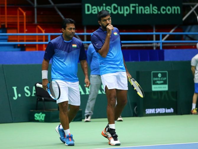 Rohan Bopanna partnered Leander Paes in India's Davis Cup qualifier against Croatia, at Dom Sportova Hall in Zagreb, Croatia, on March 7, 2020.