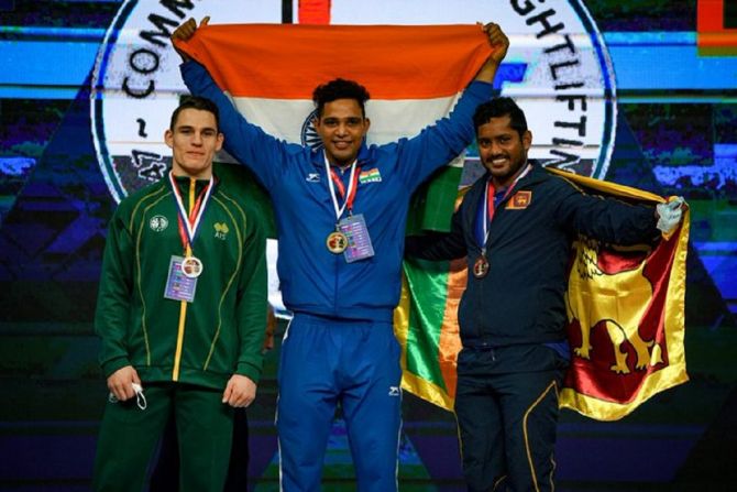 Ajay Singh (centre) booked his place for the 2022 Commonwealth Games 