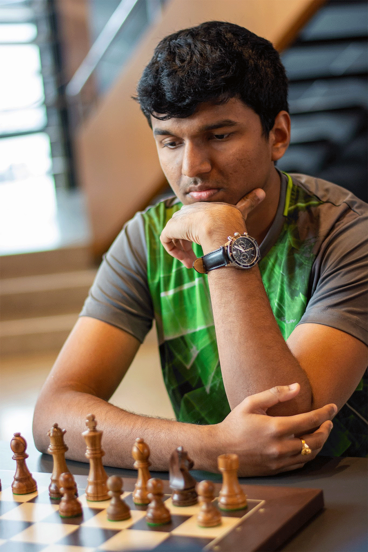 Indian Grandmaster Harsha Bharatakoti lies in 23rd place with four points, the best among the Indians in action in the tournament.