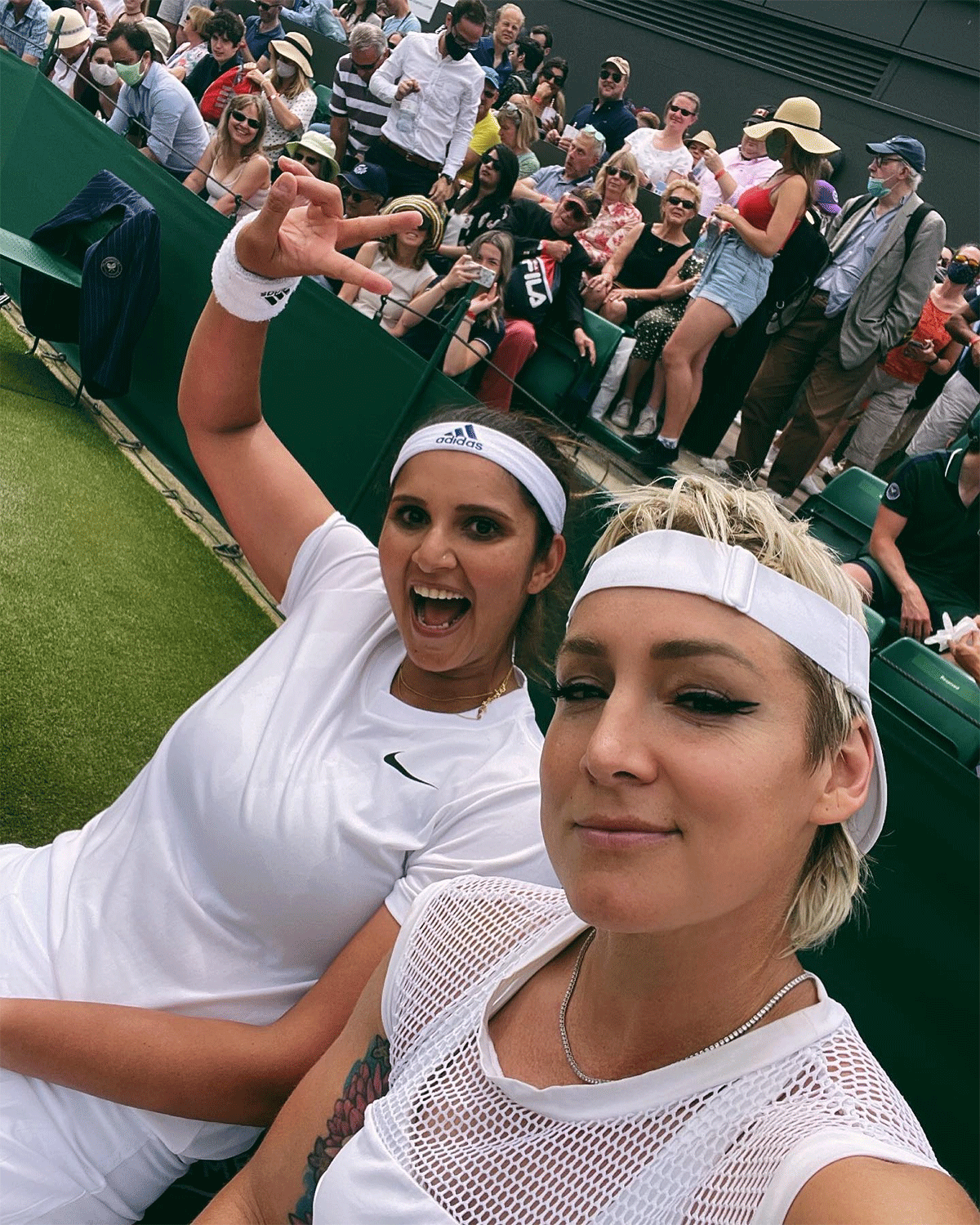 Sania Mirza and Bethanie Mattek-Sands celebrates their first round win on Thursday