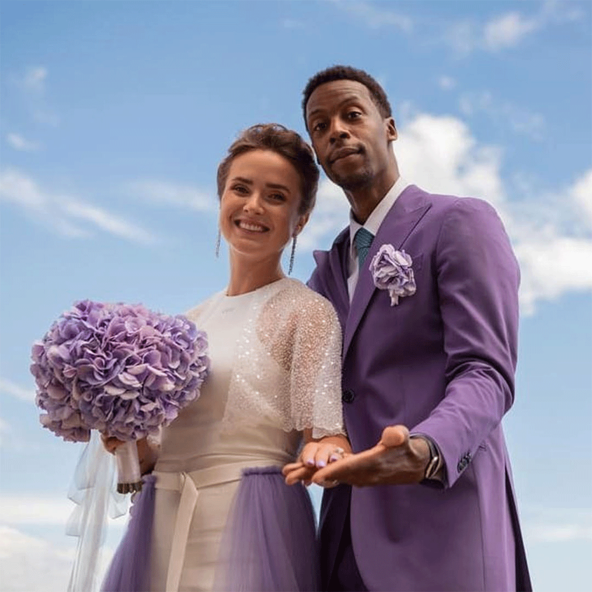 Mr and Mrs Monfils. Elina Svitolina and Gael Monfils at their wedding on Friday