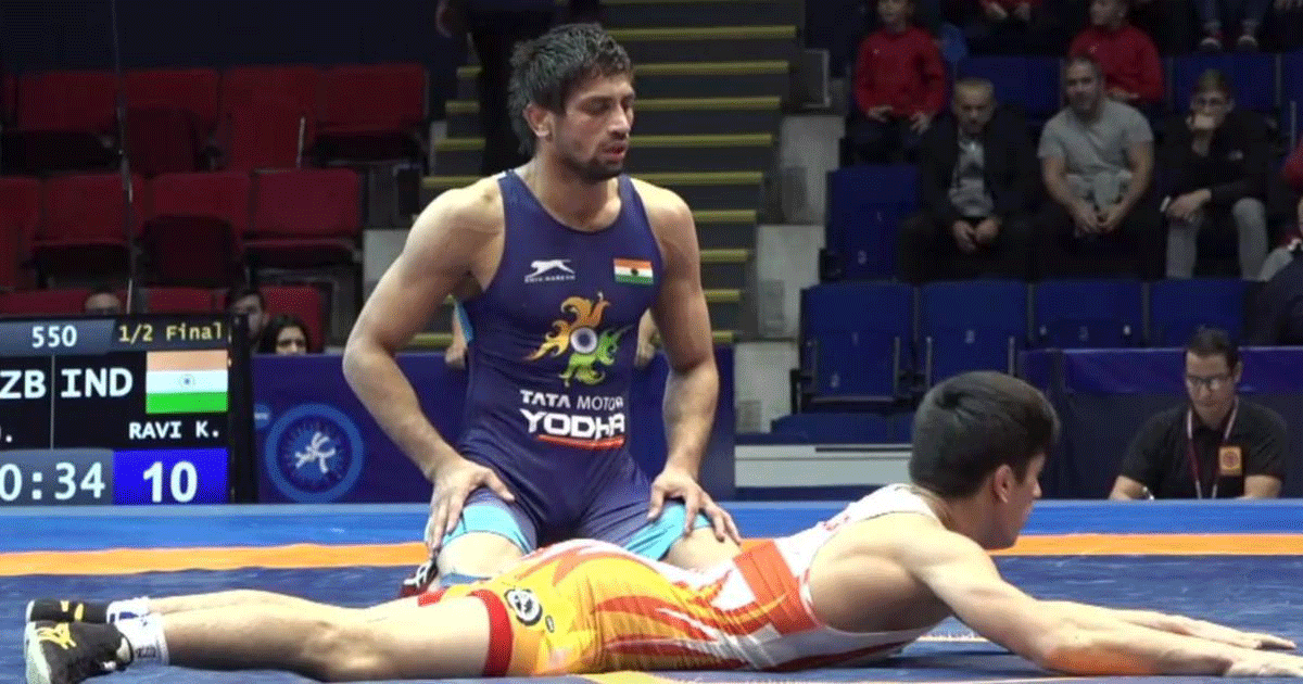 Wrestler Ravi Kumar Dahiya beat Yuki Takahashi of Japan 6-1 to enter the semi-finals of the 57kg event at the World Championships to become the second wrestler after Vinesh Phogat to qualify for the Tokyo Games.