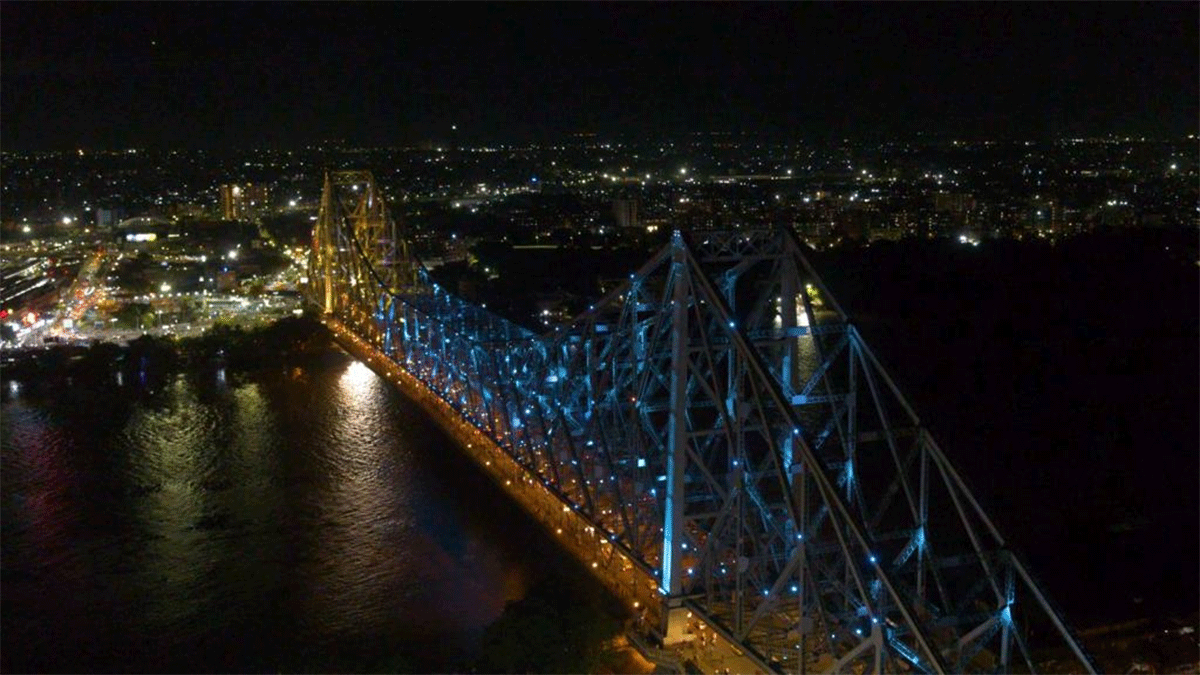 Howrah Bridge was illuminated on Monday to wish Indian athletes ahead of the Tokyo Olympics 