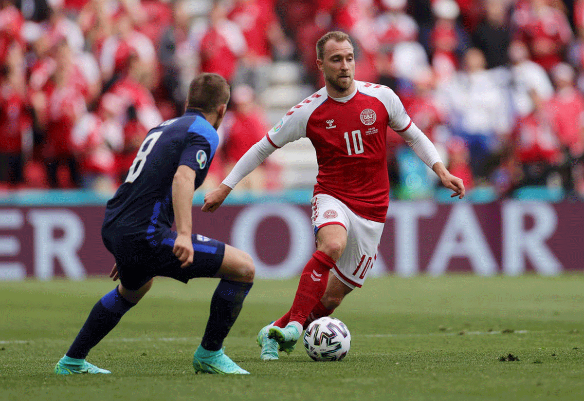 Christian Eriksen, 29, collapsed suddenly in the 42nd minute of the match while running near the left touchline after a Denmark throw-in during their Euro 2020 match against Finland on Saturday. As a hush fell over the 16,000-strong crowd, his teammates gathered around him while he was treated on the pitch and then carried off on a stretcher.