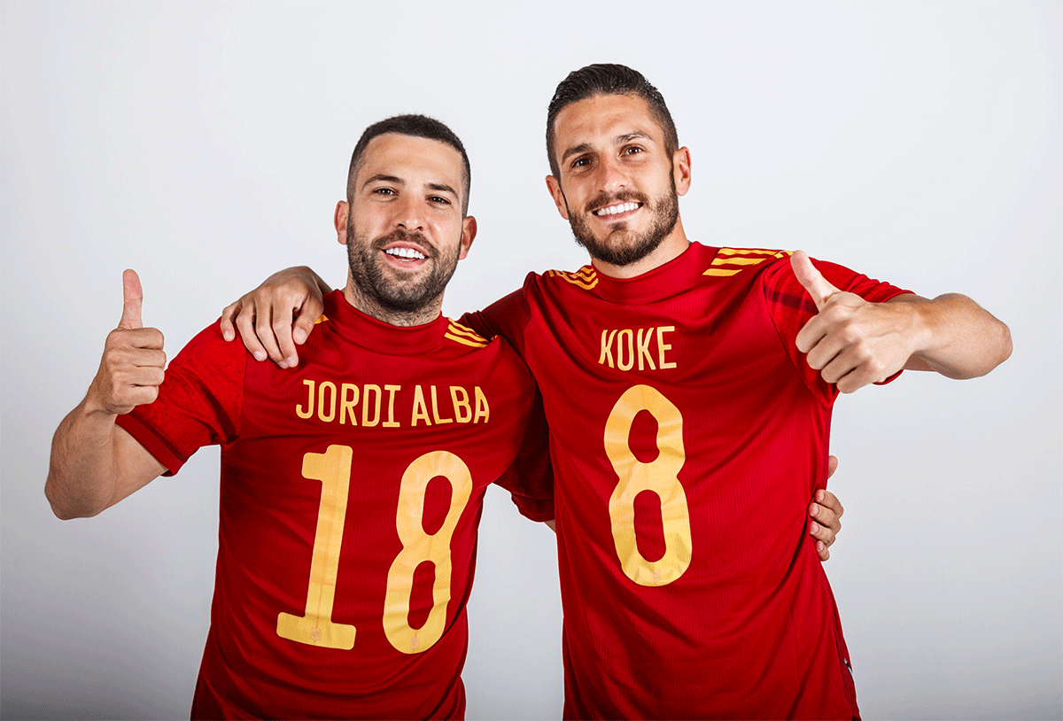 Spain's Jordi Alba and Koke. Television network Telecinco said striker Alvaro Morata, right back Marcos Llorente, defenders Eric Garcia and Aymeric Laporte plus midfielder Koke made arrangements to continue sleeping on the luxury beds to boost recovery