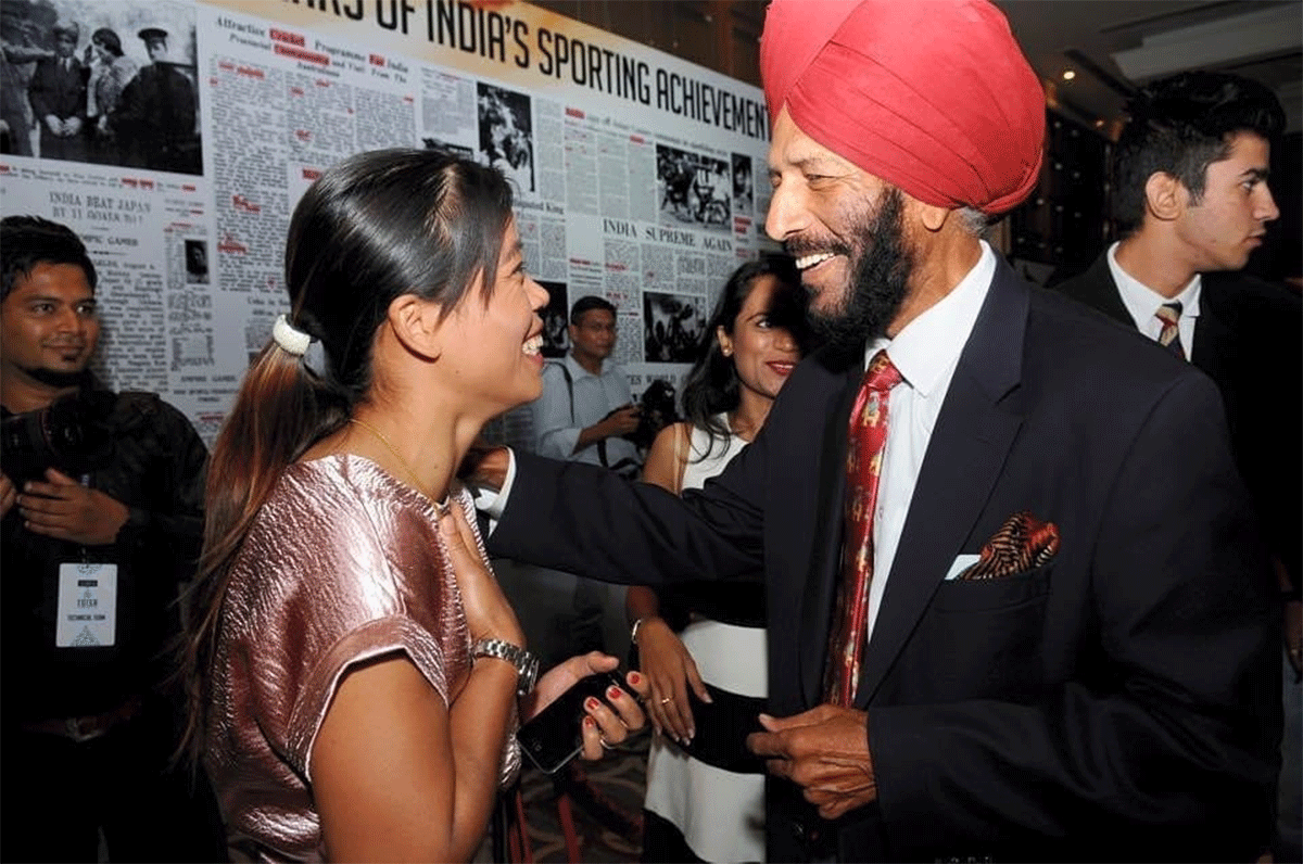 Mary Kom with Milkha Singh
