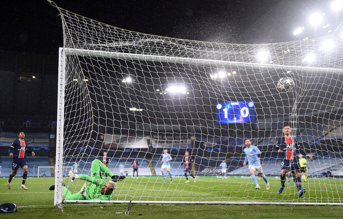 Keylor Navas of Paris Saint-Germain fails to stop the second gaol scored by Riyad Mahrez of Manchester City during the UEFA Champions League semi-final second leg match at Etihad Stadium on May 04, 2021 in Manchester, England (Image used for representative purposes).