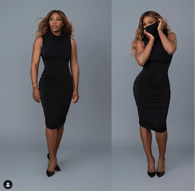 Serena Williams's black dress with mask launched by her label 'S'