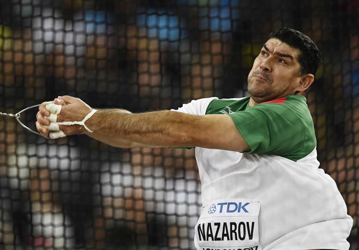 Tajikistan's Dilshod Nazarov in action during the World Athletics Championships men's hammer throw final, at London Stadium, on August 11, 2017