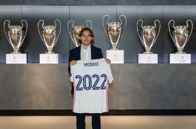 Real Madrid's Luka Modric signed a deal for another year with the Spanish giants