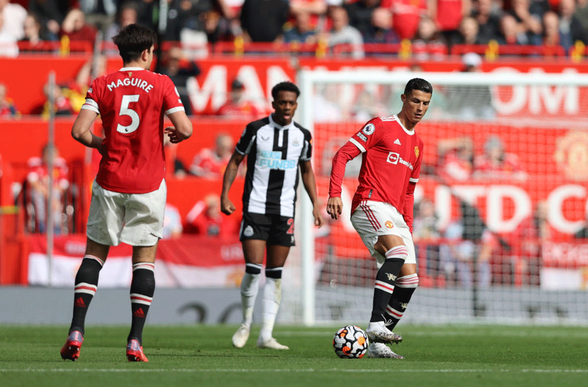 Manchester United's Cristiano Ronaldo in action during the match against Newcastle 