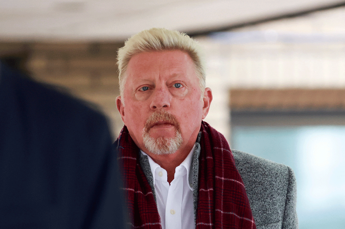 Former tennis player Boris Becker leaves after his bankruptcy offences trial at Southwark Crown Court in London, Britain on Friday