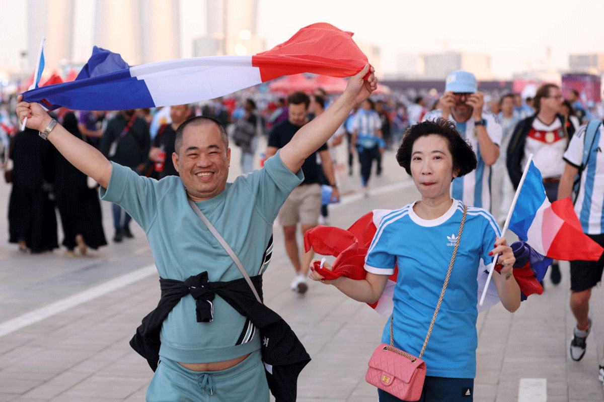 France fans arrive at the stadium