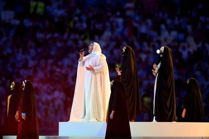 Dana performs during the FIFA World Cup Qatar 2022 closing ceremony