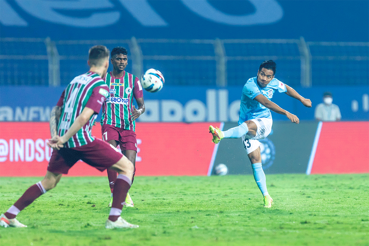 Mumbai City FC's Lallianzuala Chhangte in action during the ISL match against ATK Mohun Bagan on Wednesday