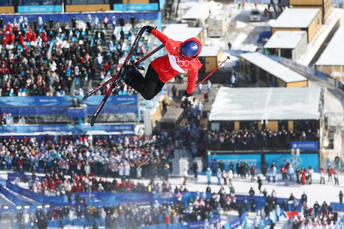 Gu Ailing Eileen of China in action during the Freestyle Skiing Women's Freeski Halfpipe Final Run 2 at Genting Snow Park, Zhangjiakou, China on Friday.