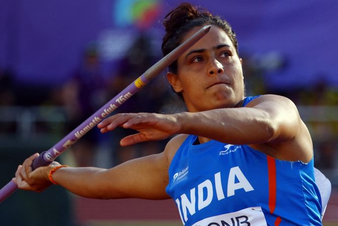 India's Annu Rani in action during the women's javelin throw final at the World Athletics Championships, in Eugene, Oregon, on Friday.