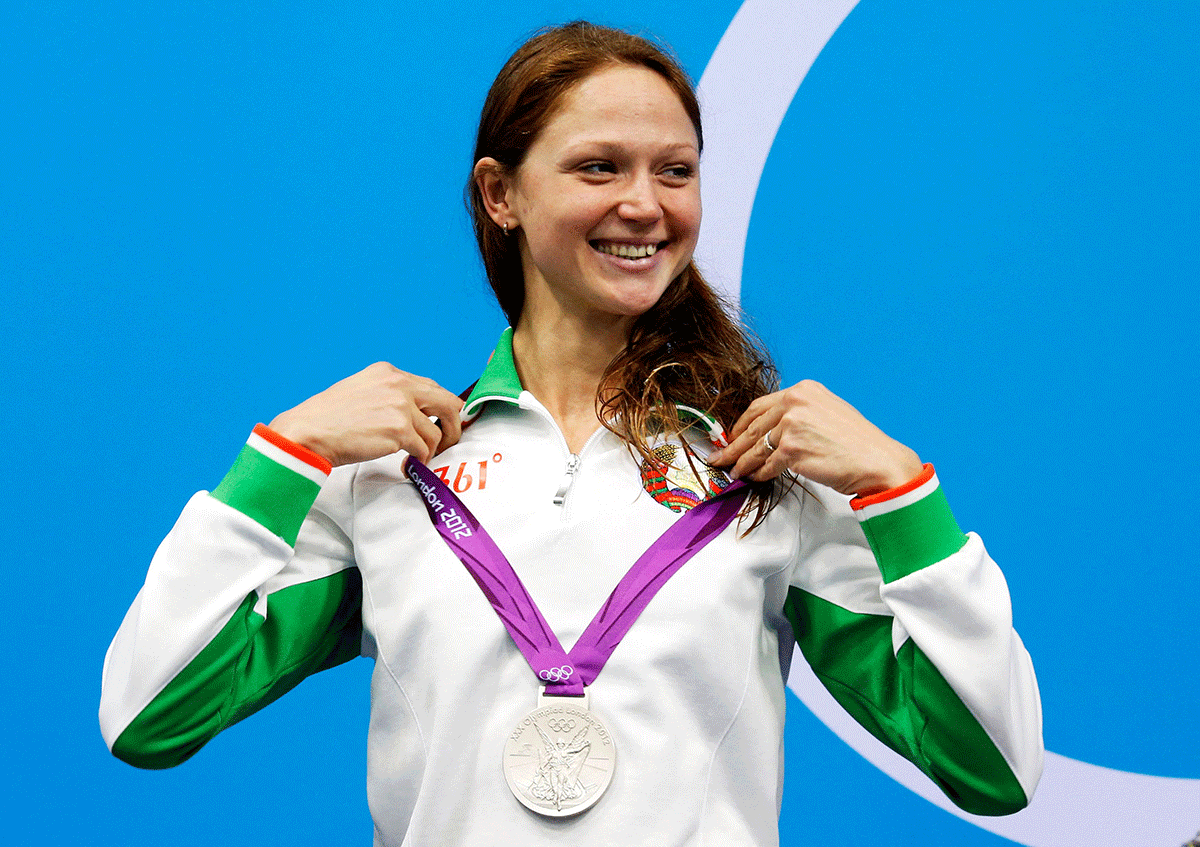 Belarusian swimmer Aliaksandra Herasimenia is a three-time Olympic medallist, who was among the elite athletes who fled Belarus in the wake of a crackdown against those who protested what they said was the fraudulent re-election of Alexander Lukashenko in August 2020.
