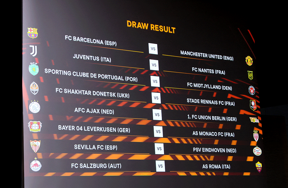 The Europa League play-offs draw held in Nyon, Switzerland, on Monday