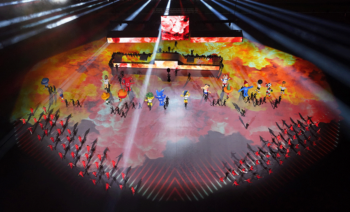 General view during the opening ceremony of the FIFA World Cup Qatar 2022 at Al Bayt Stadium, Al Khor, Qatar, on Sunday 