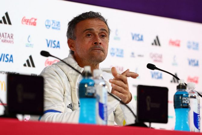 Spain coach Luis Enrique during the press conference