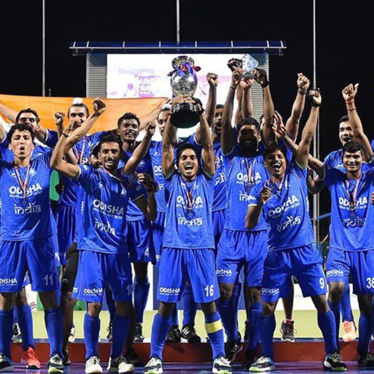 Team India with the Sultan of Johor Cup