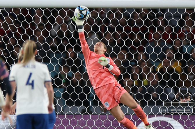 England's Mary Earps was named FIFA female goalkeeper of the year for 2022, and the Manchester United player has shown why at the World Cup. She conceded just one goal during a group stage in which the Lionesses outscored opponents 8-1, while leaping and diving in an array of dazzling saves.