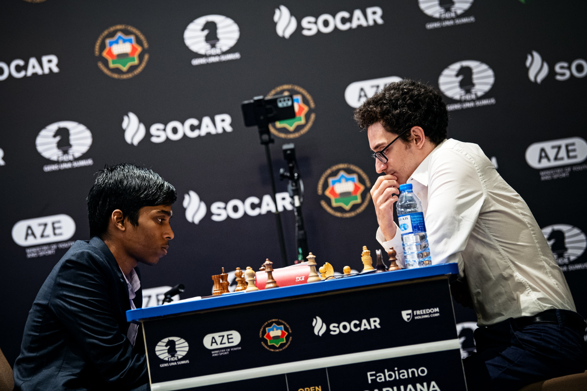 Having drawn Saturday's encounter with black pieces against Fabiano Caruana, the Indian GM R Praggnanandhaa now has the advantage of playing with white on Sunday.