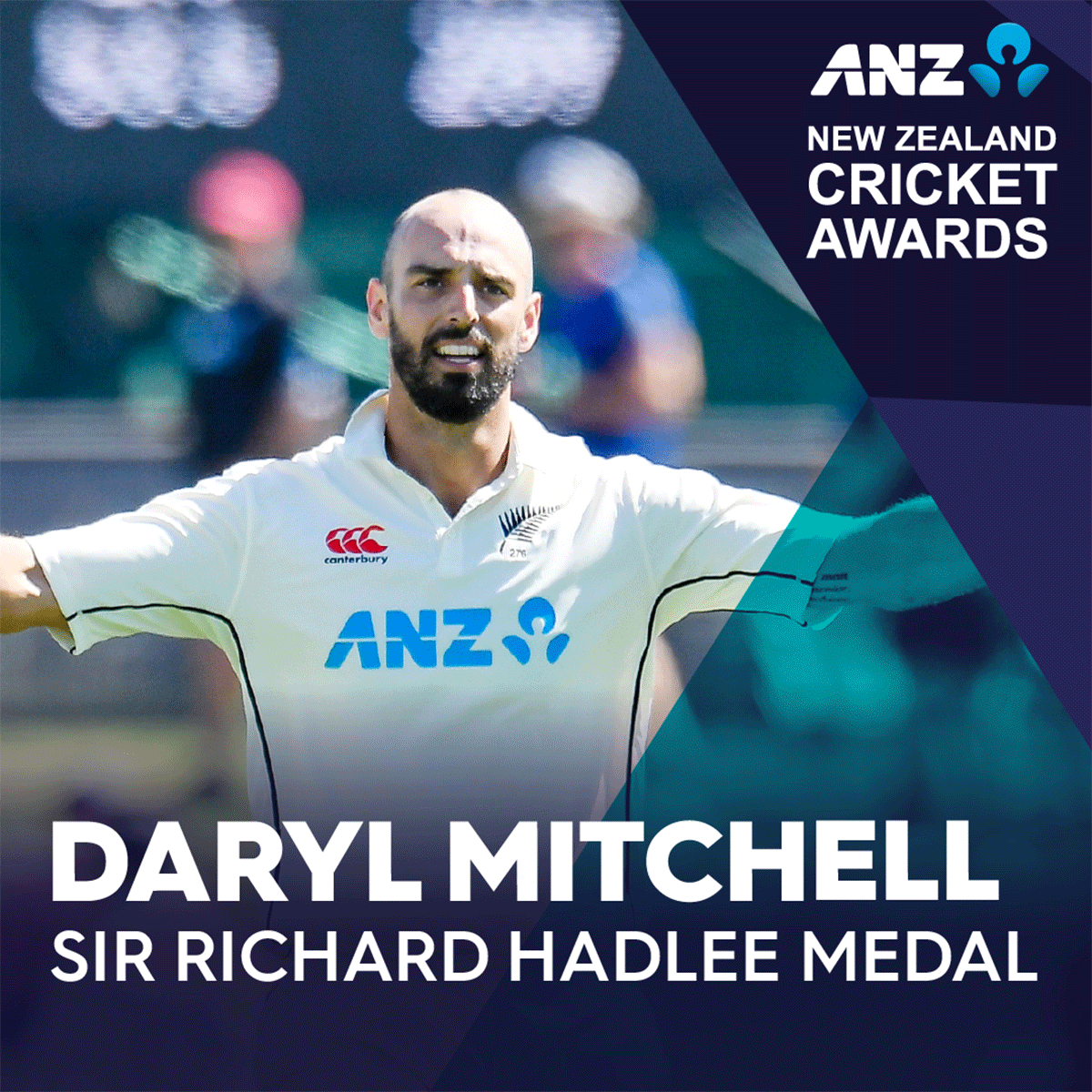 Daryl Mitchell won the Sir Richard Hadlee medal