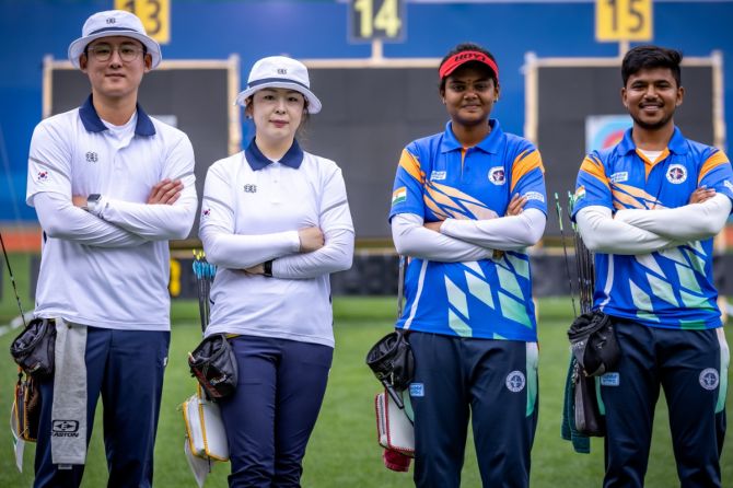 India will face Korea in the mixed team compound final at the World Cup Stage 2