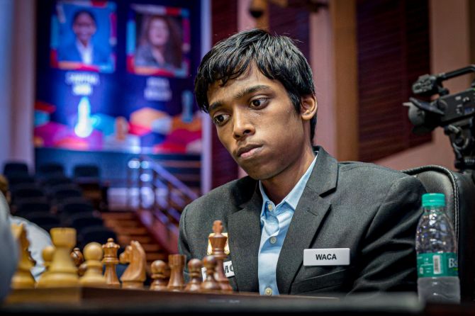 R Praggnanandhaa defeated Azerbaijani GM Teimour Radjabov in the opening round of the day, before winning convincingly against rapid champion, Maxime Vachier-Lagrave of France.