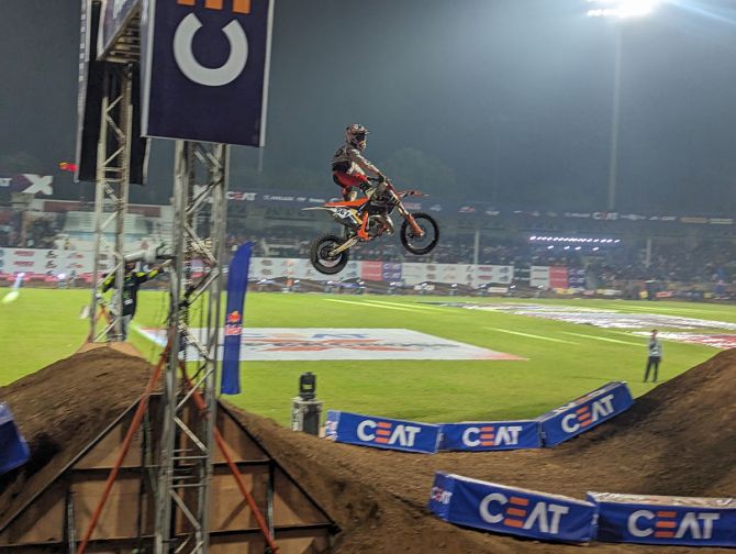 Brian Gyles flying high at the Balewadi Stadium in Pune