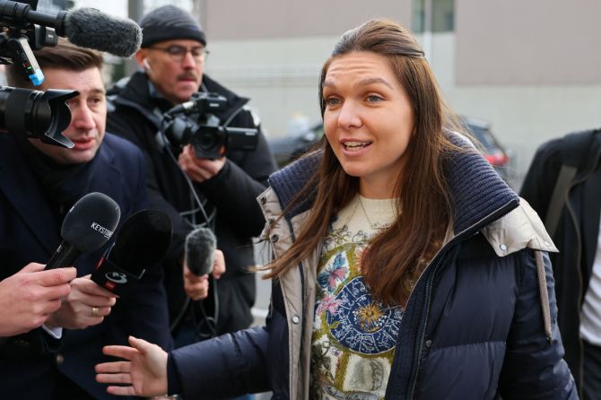Simona Halep, the former tennis world number one, arrives at a hearing on the doping case against her at the Court of Arbitration for Sport (CAS) in Lausanne, Switzerland on Wednesday. February 7. Halep told Euronews in December that if the court dismisses her appeal, she could be compelled to retire.