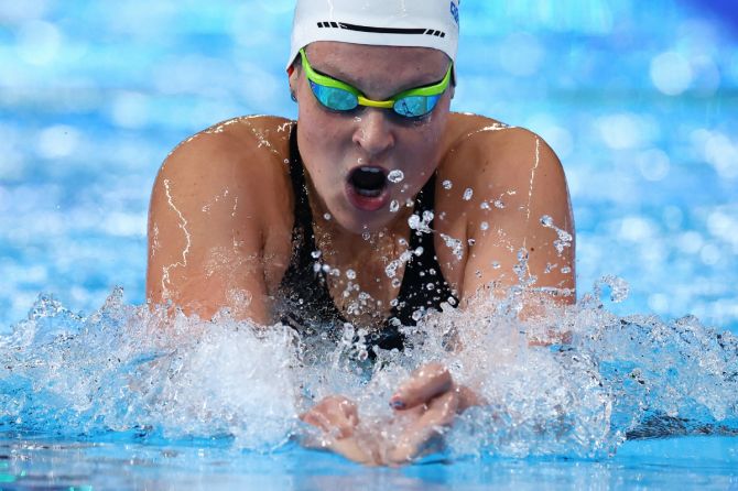 Israel's Anastasia Gorbenko in action during the women's 400m medley final at the World Aquatics Championships in Aspire Dome, Doha, Qatar, on Sunday. Gorbenko said she had been booed multiple times during the week and it had affected her emotionally