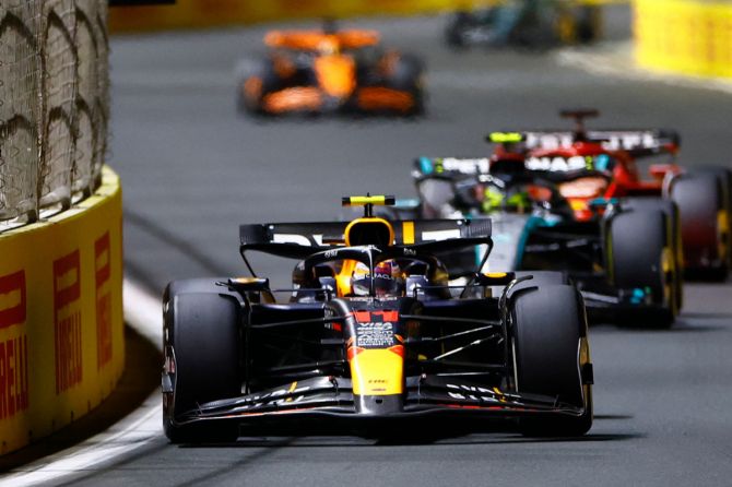 Red Bull's Sergio Perez in action during Saudi Arabian F1 Grand Prix