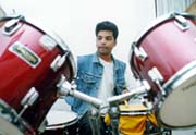 Suresh Peters with his beloved drums