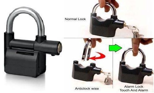 Lock with alarm motion sensor