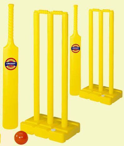 Kids Plastic 8 Piece Cricket Set With Stumps And Ball