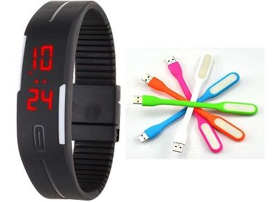 Snaptic Watch with Foldable USB Lamp