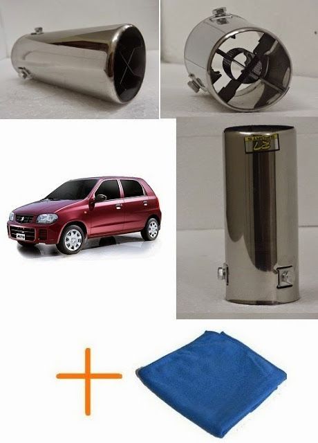 Car Exhaust Muffler Tip Pipe For Maruti Alto - 1999 +microfiber Clothes