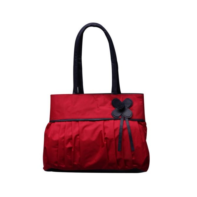 Fostelo Attractive Flower Stiched Red Handbag
