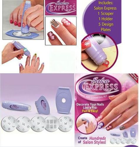 Professional Salon Express Nail Art Stamping Kit Diy Design Nails