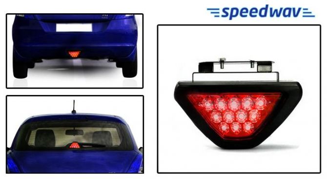 Speedwav Red 12 LED Brake Light With Flasher For Volkswagen Polo
