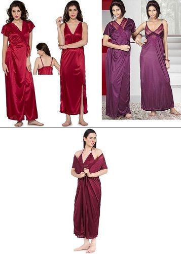 Satin gown and robe set